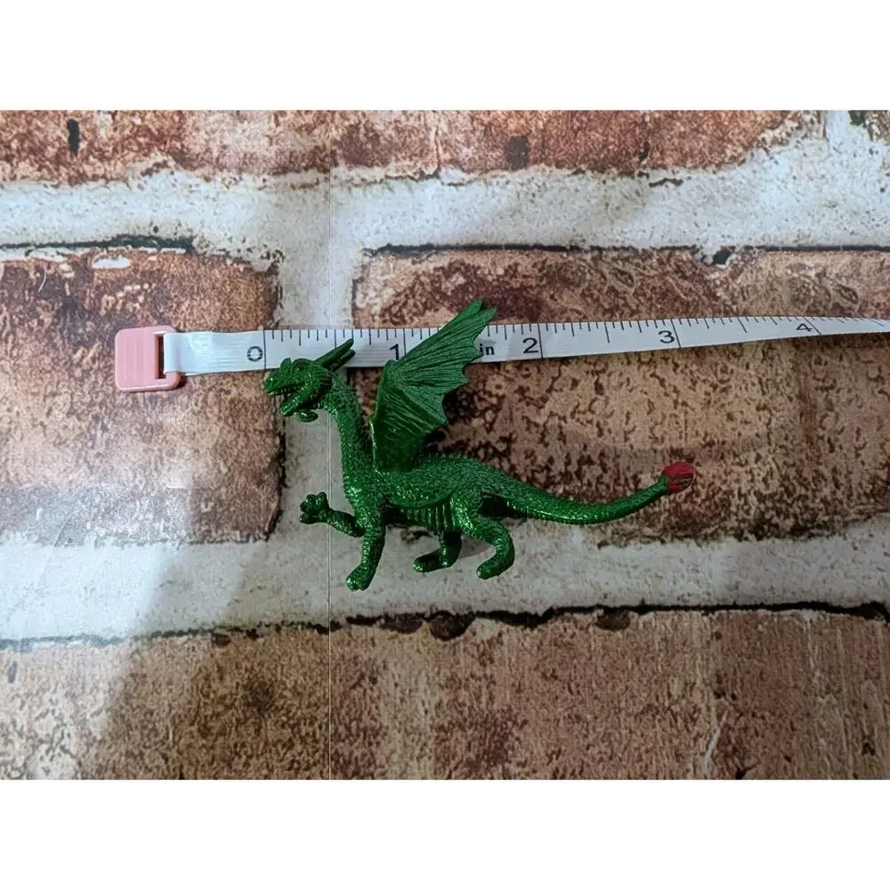 Safari Brand Shiny Green Winged Dragon Toy Collectible Figure Kids Pretend Play